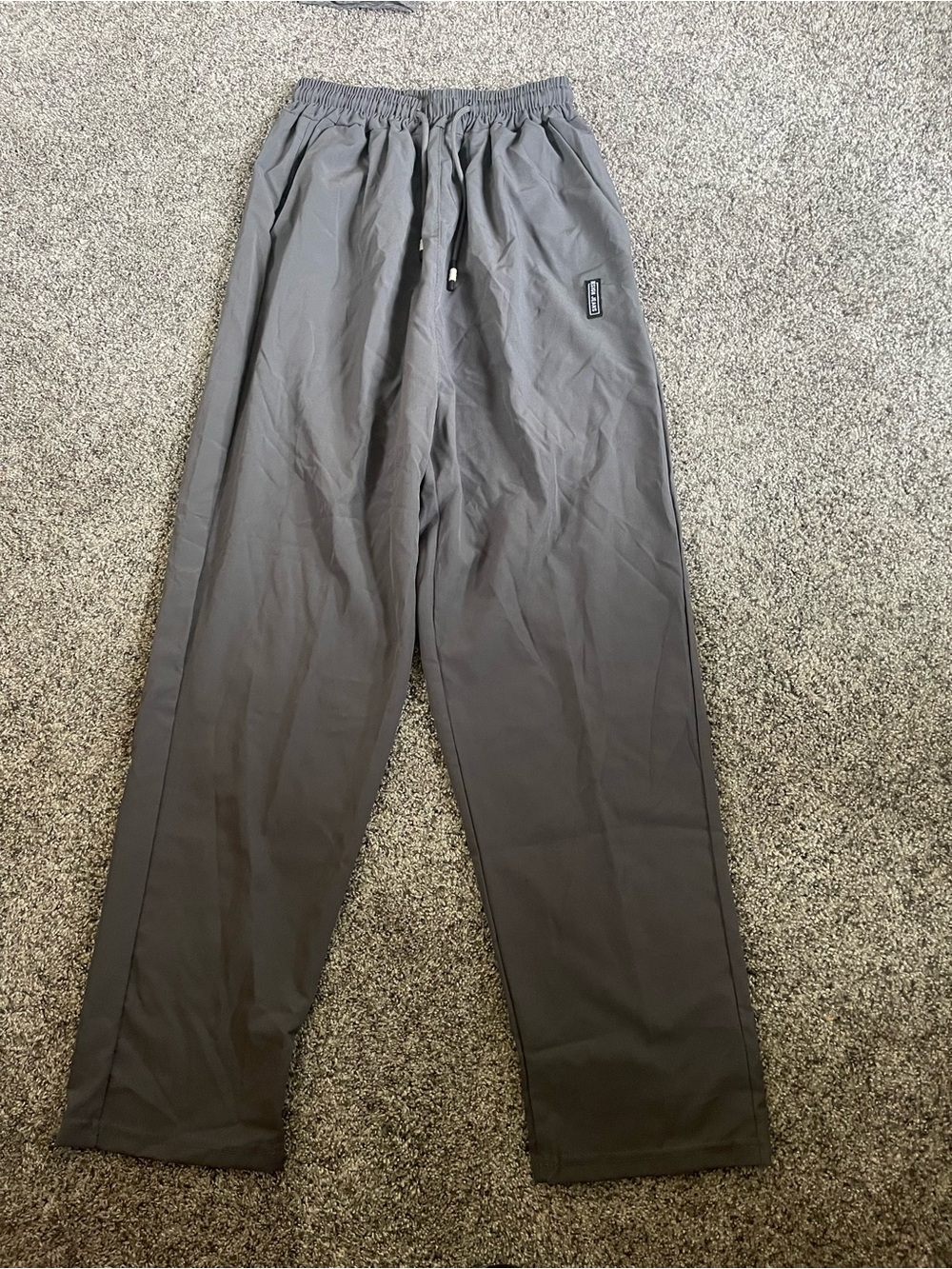 Men's Gray Elastic-Waist Casual Pants